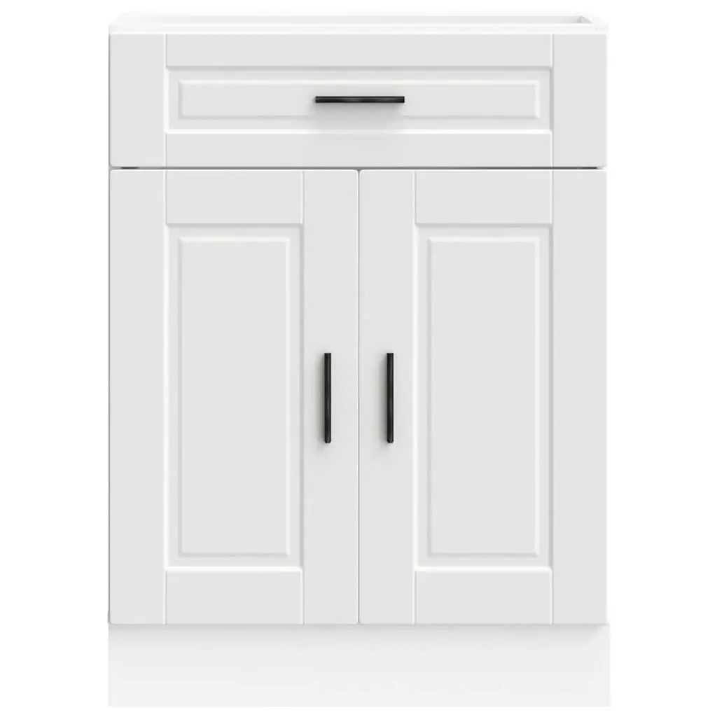 White Engineered Wood Kitchen Base Cabinet