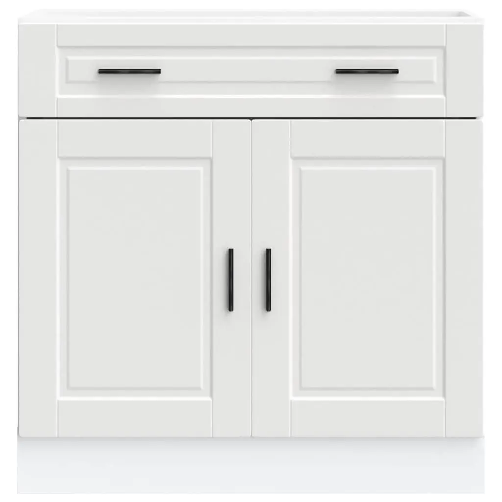 White Engineered Wood Kitchen Base Cabinet