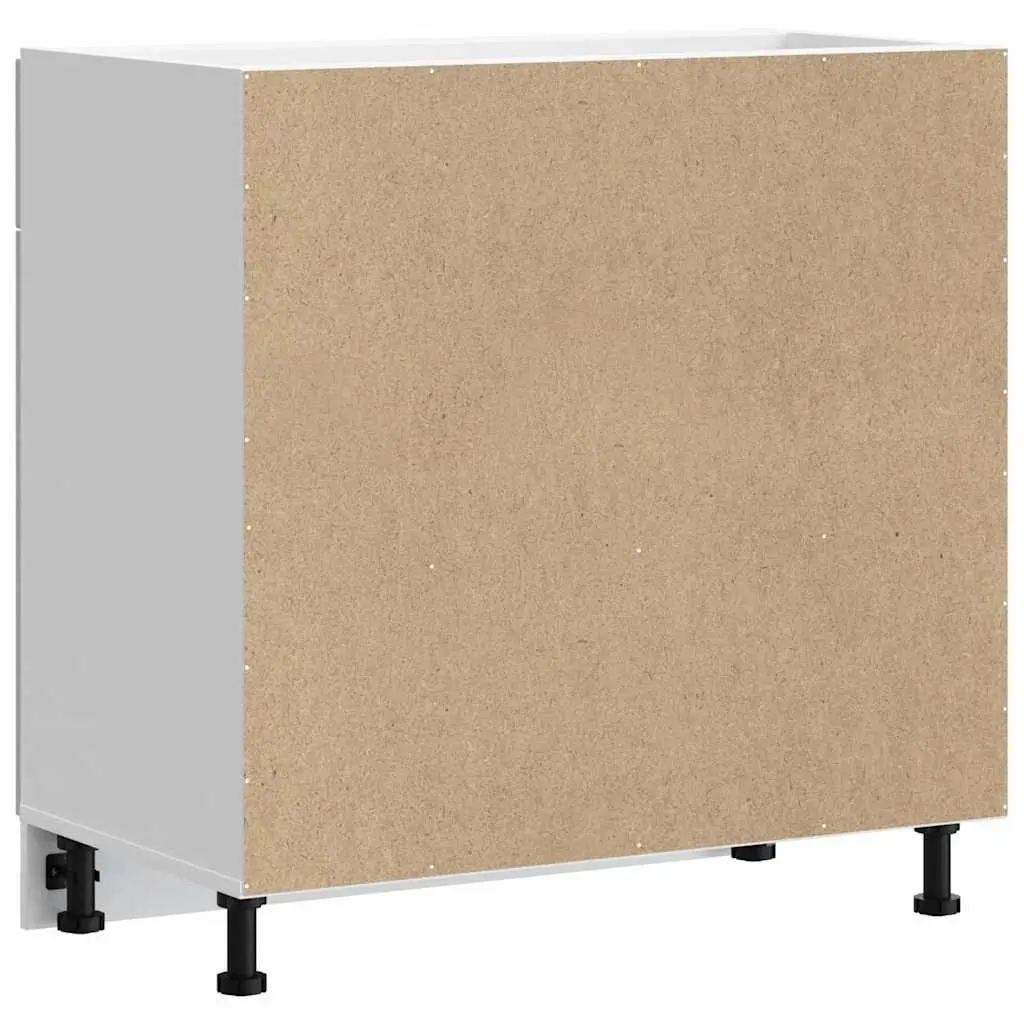 White Engineered Wood Kitchen Base Cabinet