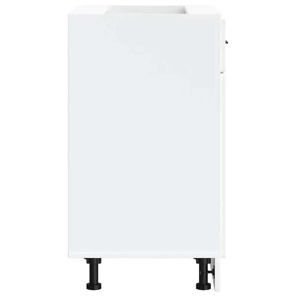 White Engineered Wood Kitchen Base Cabinet