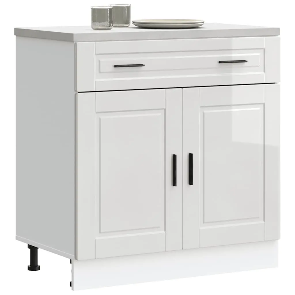 High Gloss White Kitchen Base Cabinet for Ample Storage