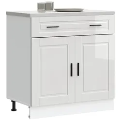 High Gloss White Kitchen Base Cabinet for Ample Storage