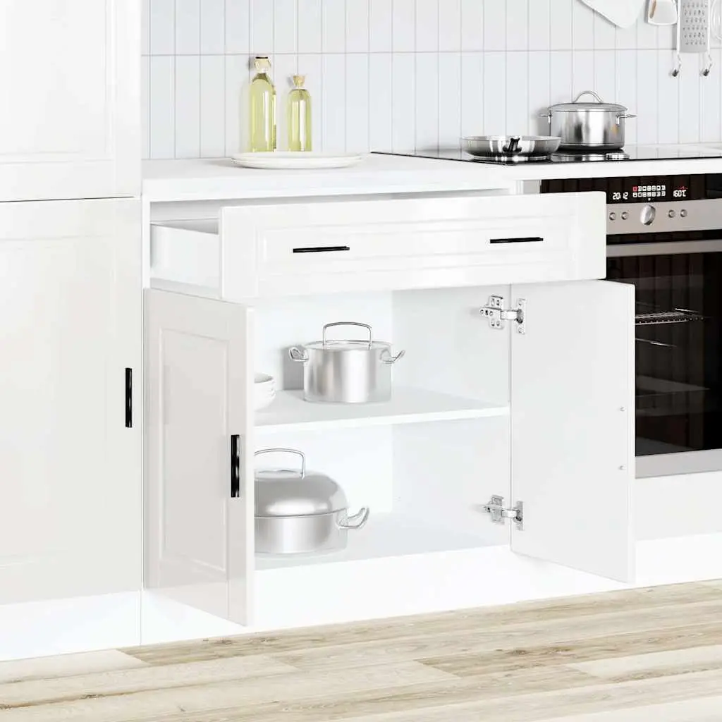High Gloss White Kitchen Base Cabinet for Ample Storage