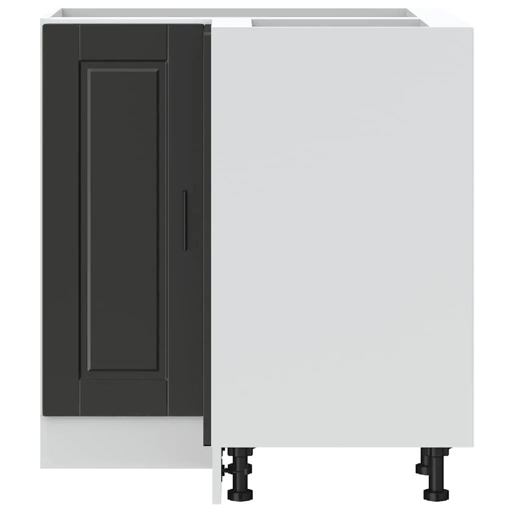 Black Engineered Wood Corner Base Cabinet