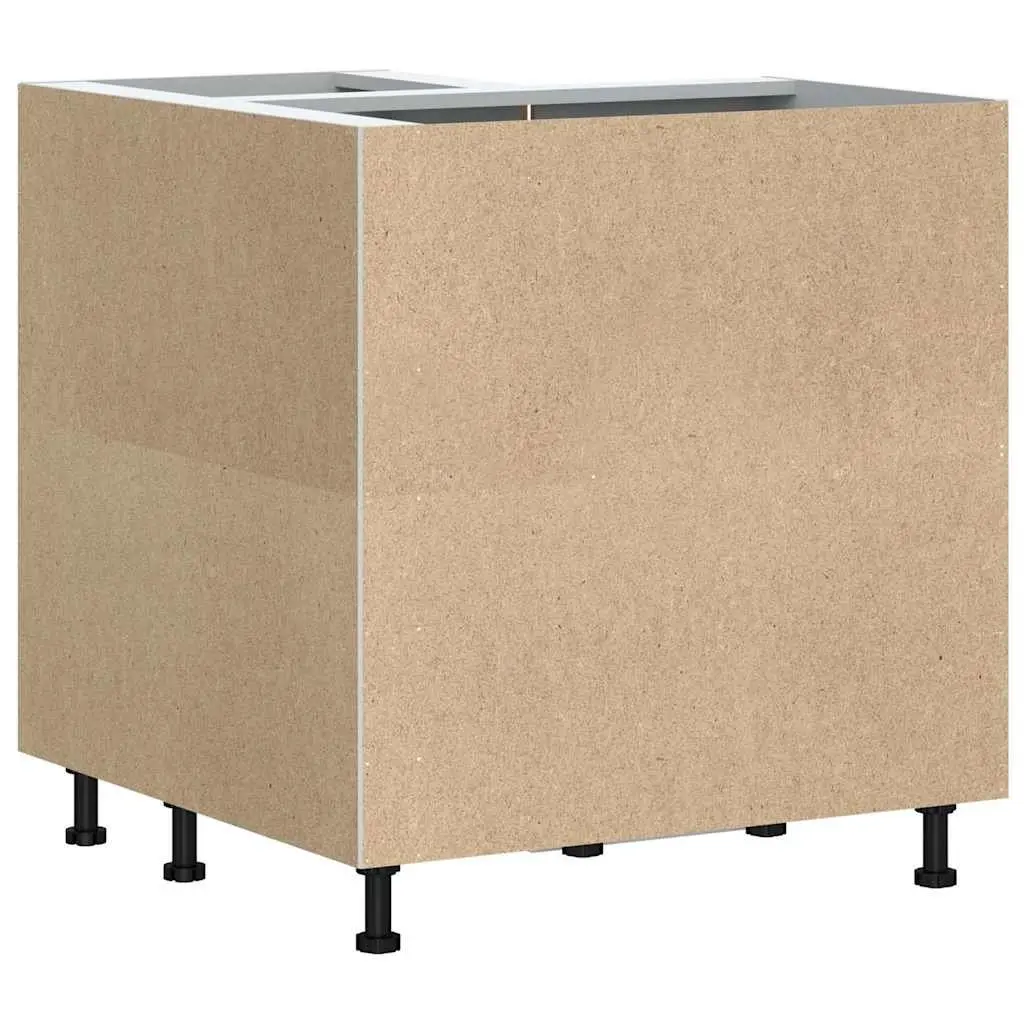 Black Engineered Wood Corner Base Cabinet