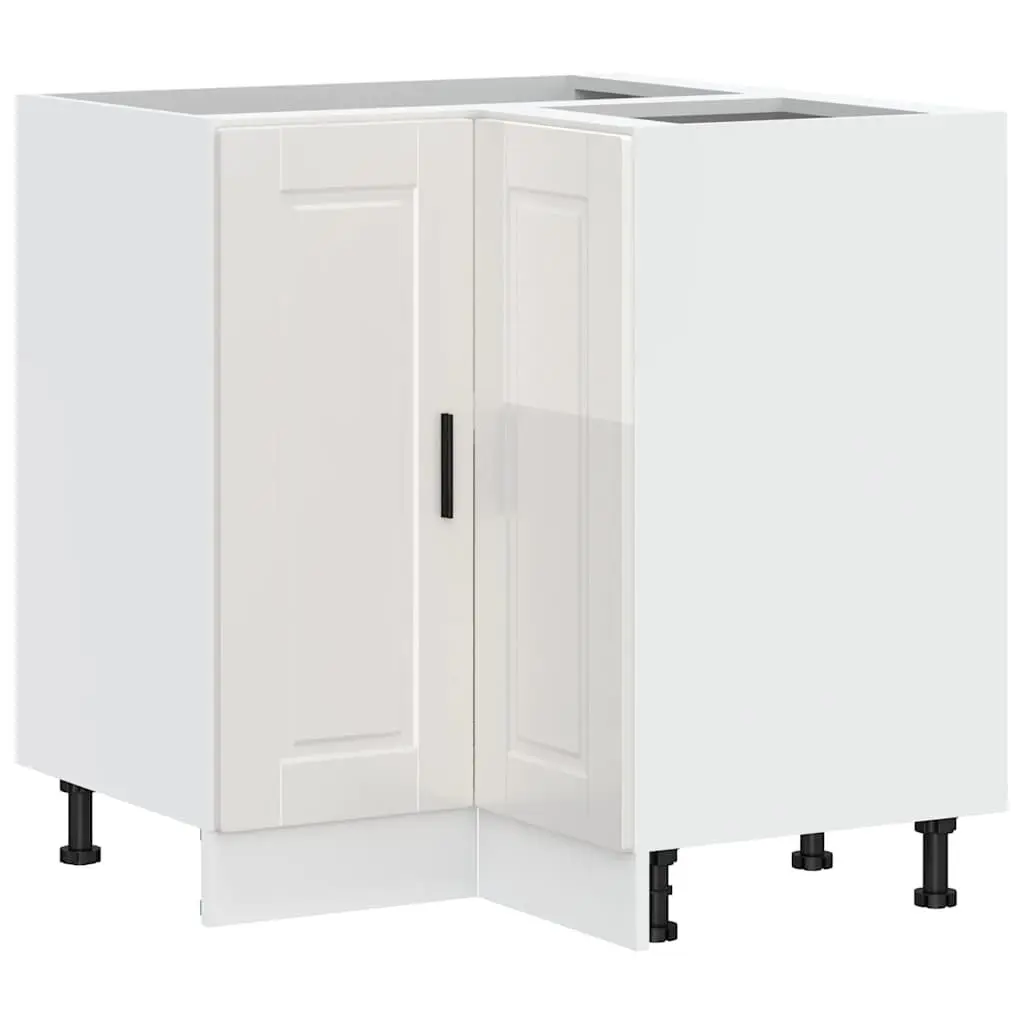 High Gloss White Corner Base Cabinet for Kitchen Storage