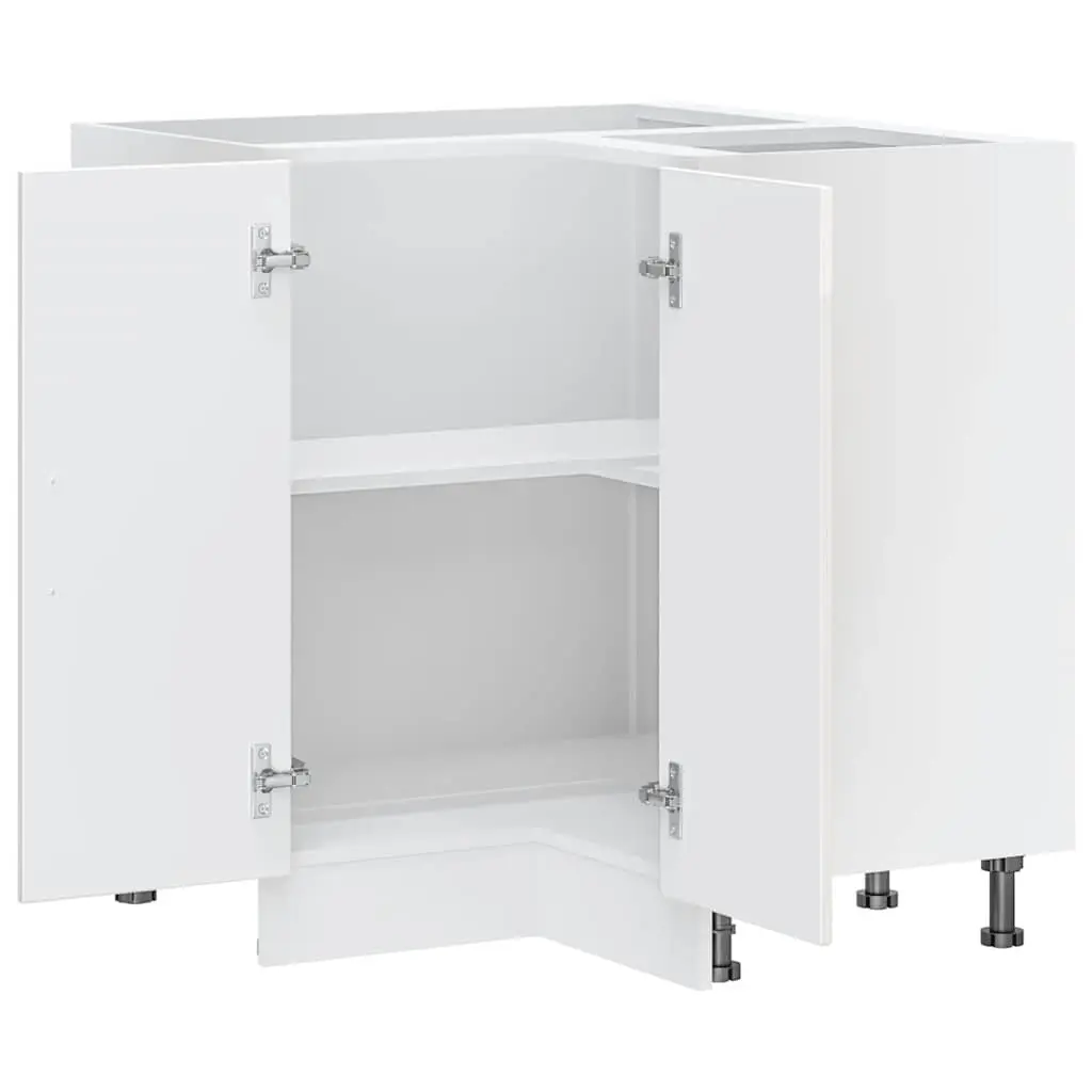 High Gloss White Corner Base Cabinet for Kitchen Storage