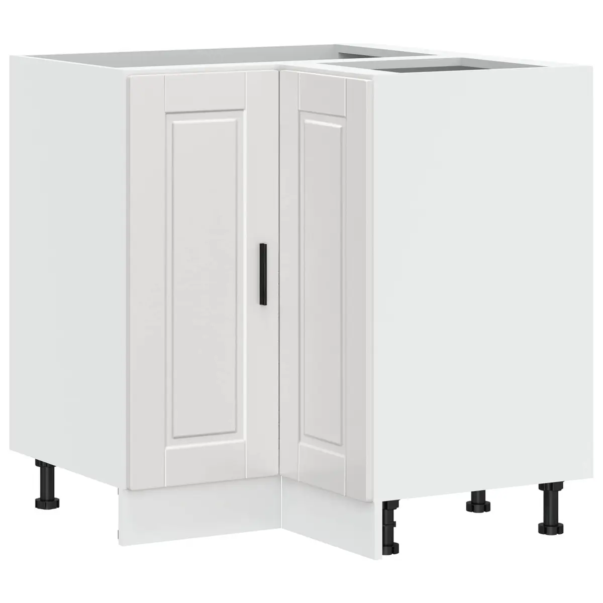 High Gloss White Corner Base Cabinet for Kitchen Storage