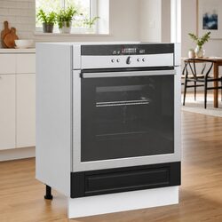 Engineered Wood Kitchen Oven Cabinet in Black