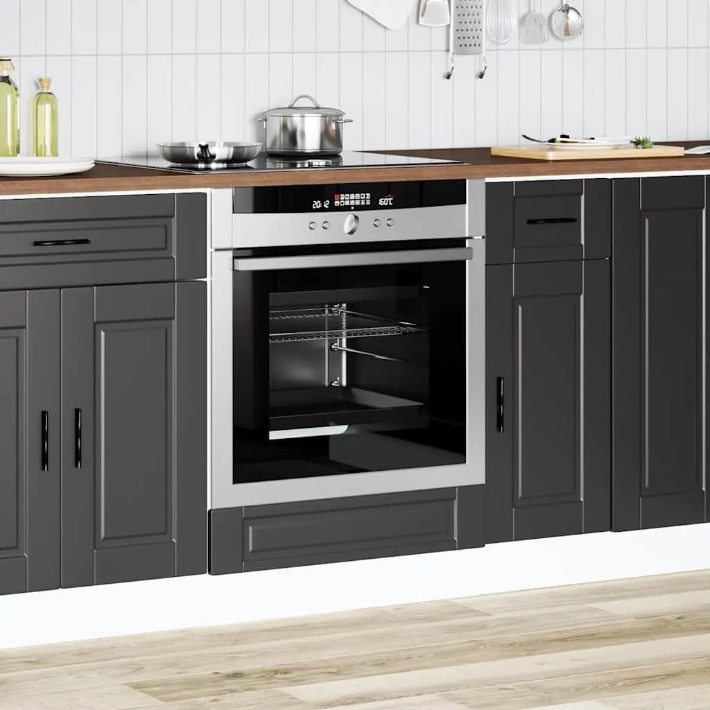 Kitchen Cabinet Engineered Wood Compact Black Storage Unit