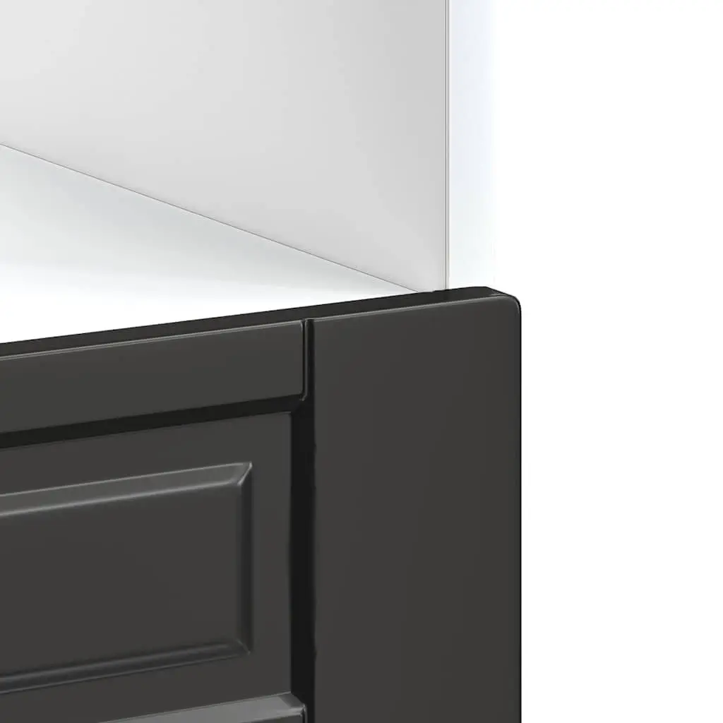 Kitchen Cabinet Engineered Wood Compact Black Storage Unit
