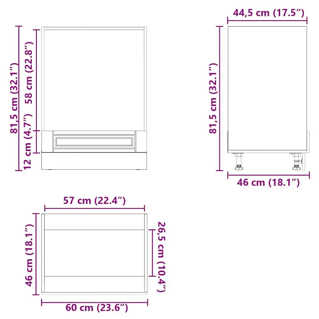 Oven Cabinet Engineered Wood Compact White High Gloss Kitchen Storage Unit