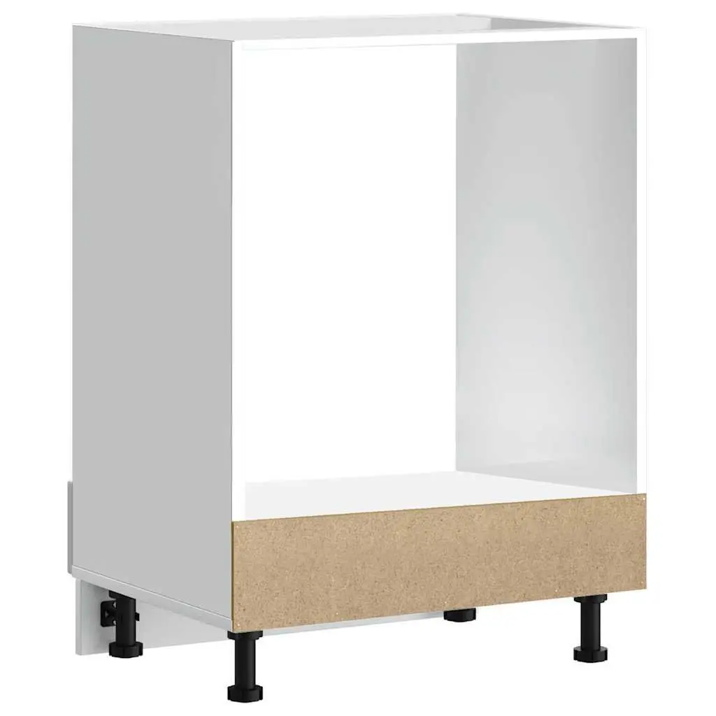 Oven Cabinet Engineered Wood Compact White High Gloss Kitchen Storage Unit