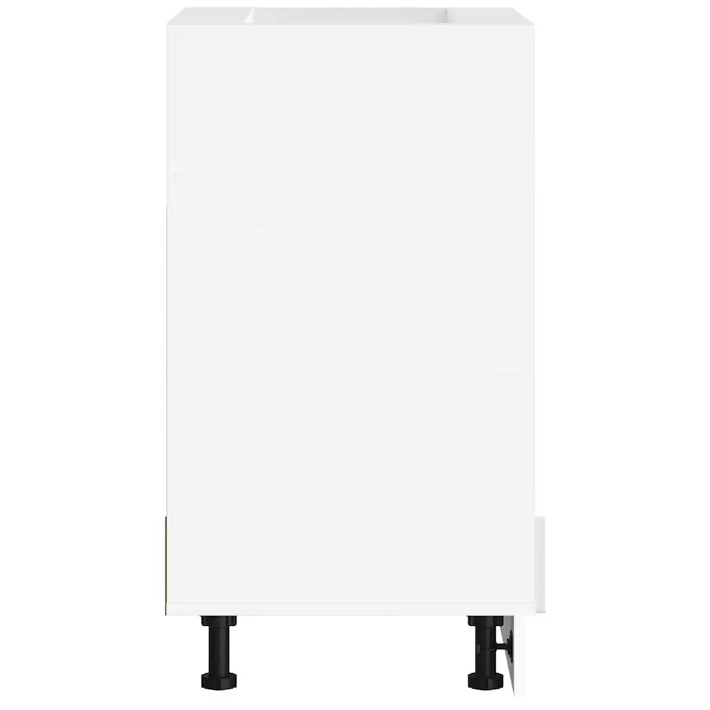 Oven Cabinet Engineered Wood Compact White High Gloss Kitchen Storage Unit