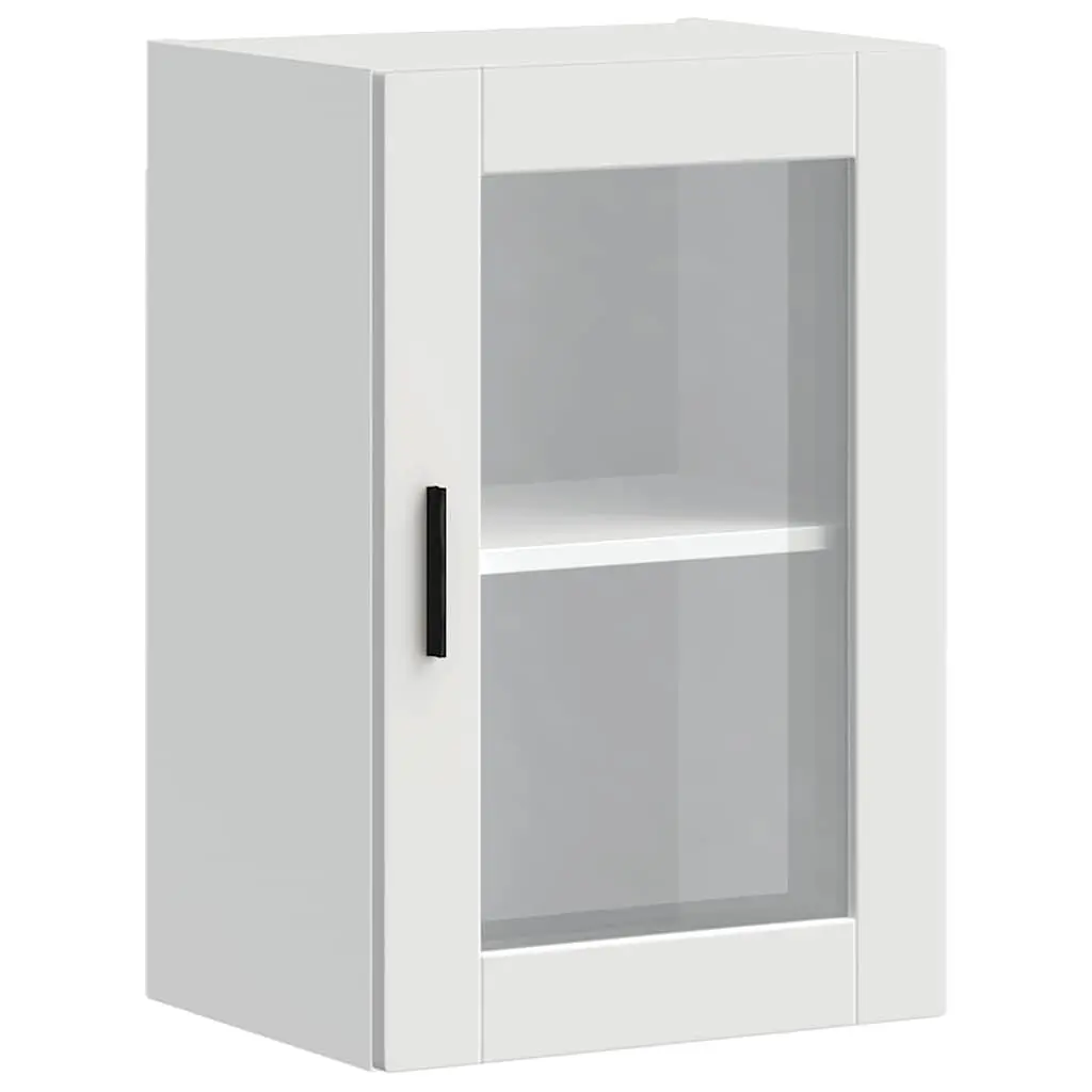 White Glass Door Kitchen Wall Cabinet for Storage