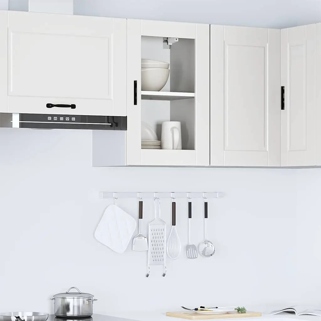 White Glass Door Kitchen Wall Cabinet for Storage