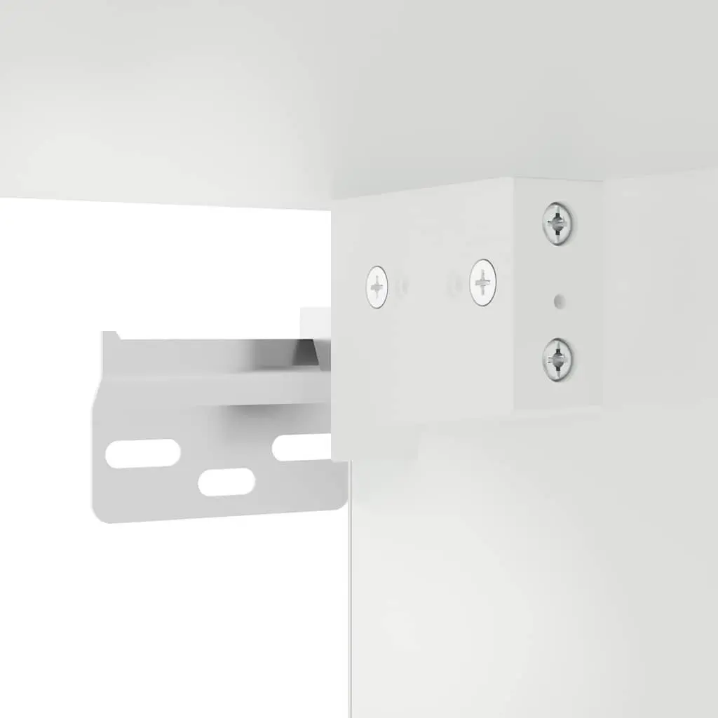 White Glass Door Kitchen Wall Cabinet for Storage
