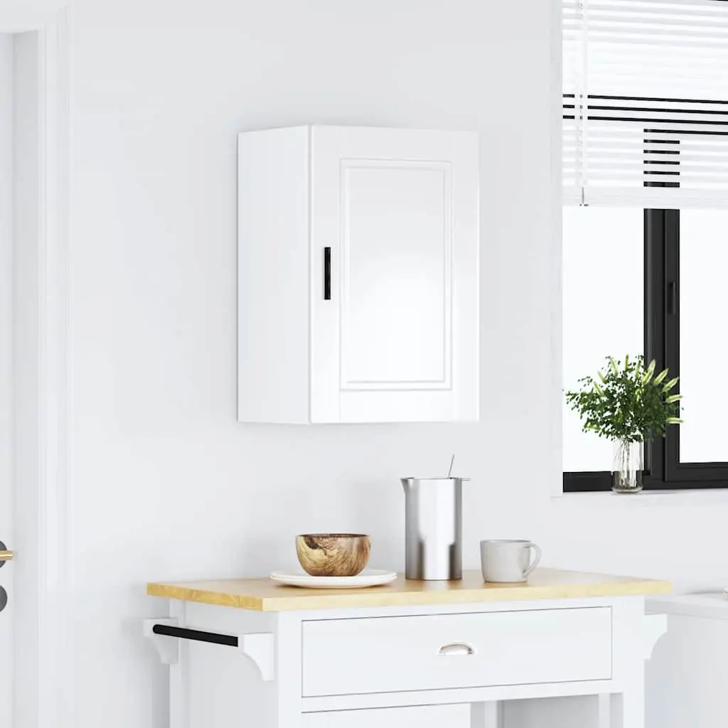 High Gloss White Wall-Mounted Kitchen Storage Cabinet