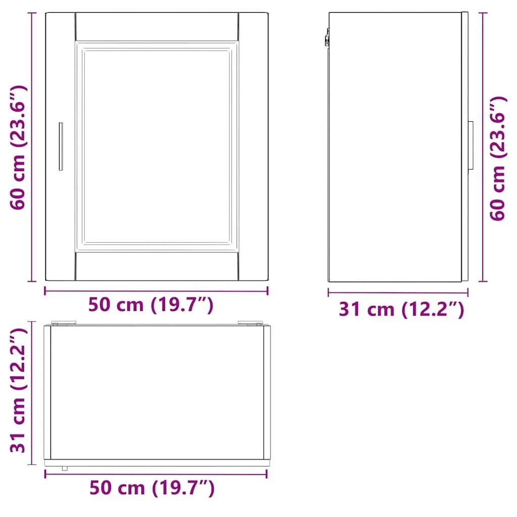 White Engineered Wood Wall Cabinets, 2 pcs