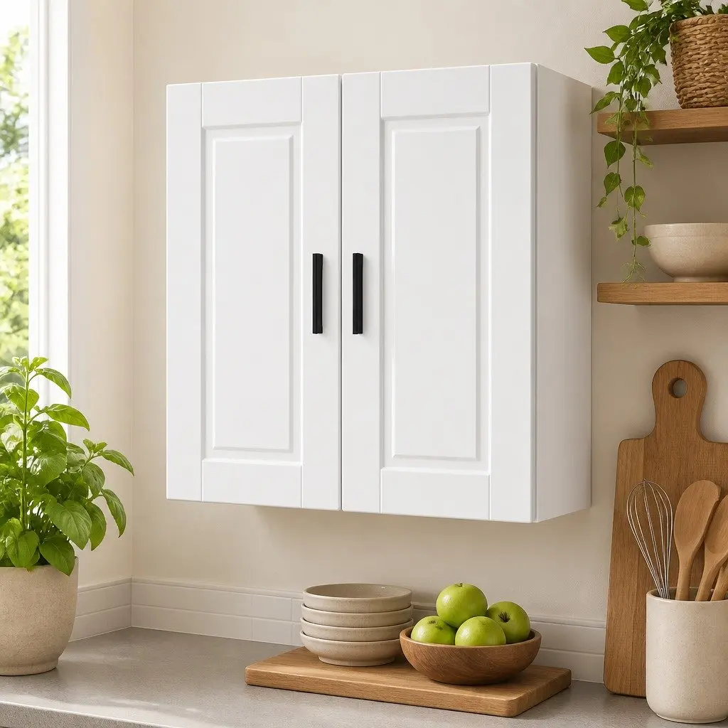 White Engineered Wood Kitchen Wall Cabinet