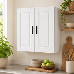 Kitchen Wall Cabinet White Engineered Wood Storage Organiser Cupboard Unit