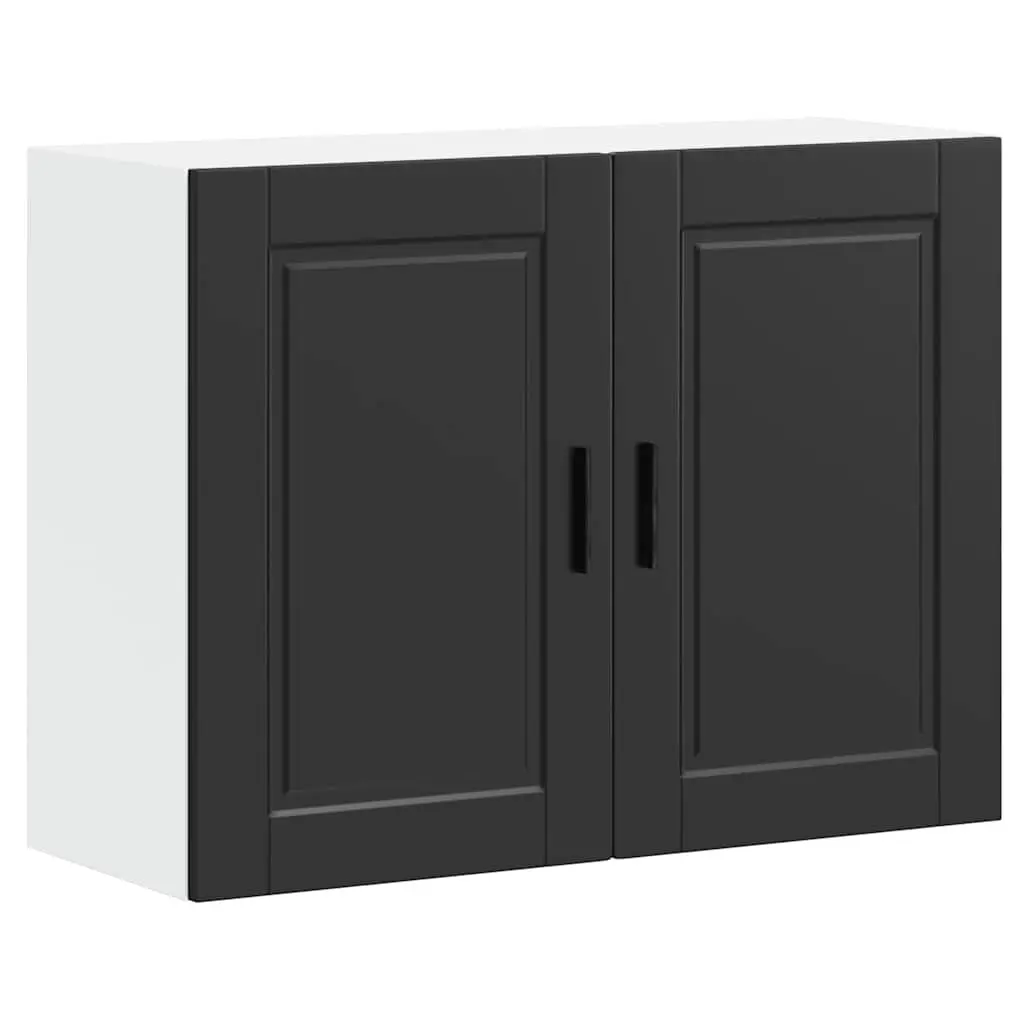 Black Engineered Wood Kitchen Wall Cabinet for Storage