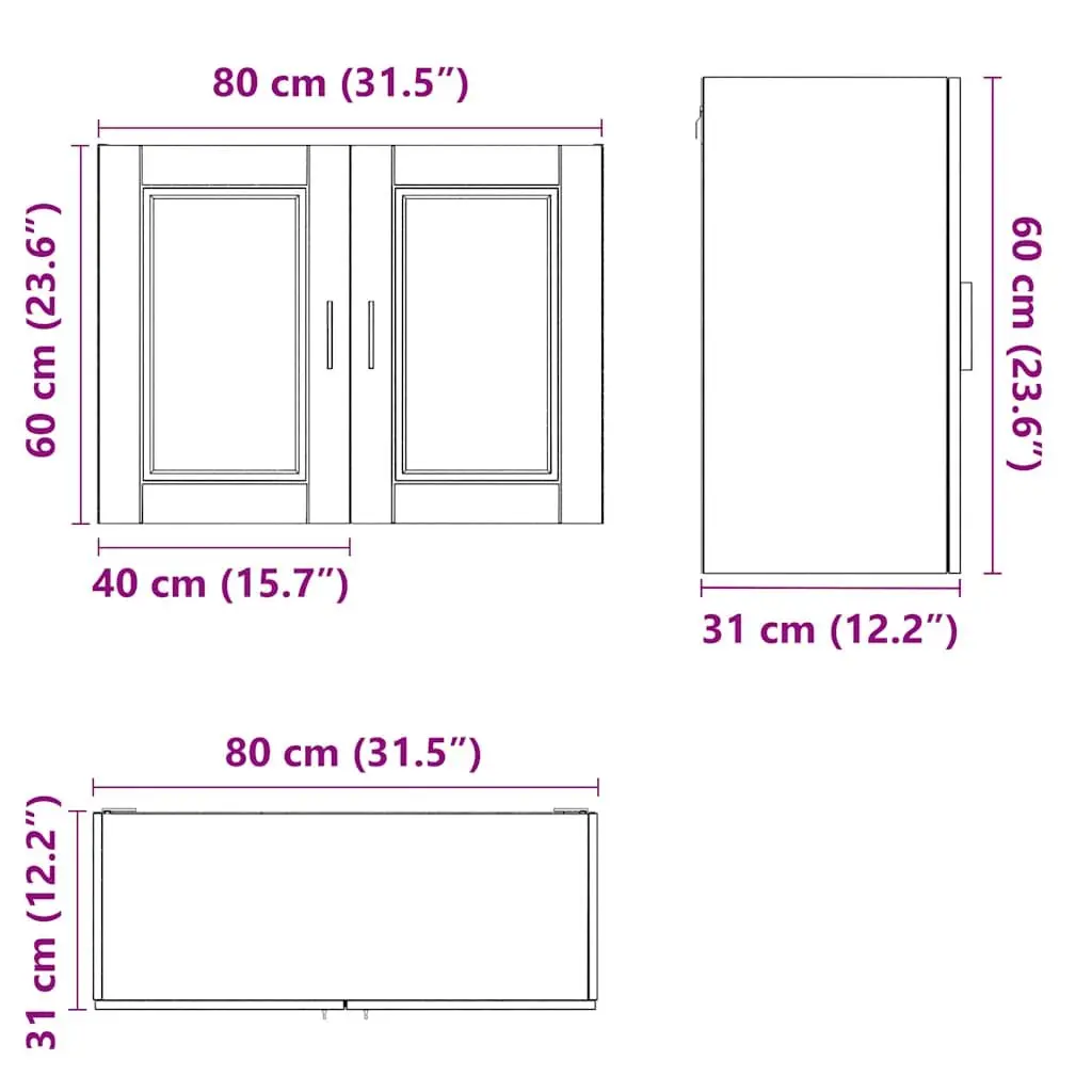 Black Engineered Wood Kitchen Wall Cabinet for Storage