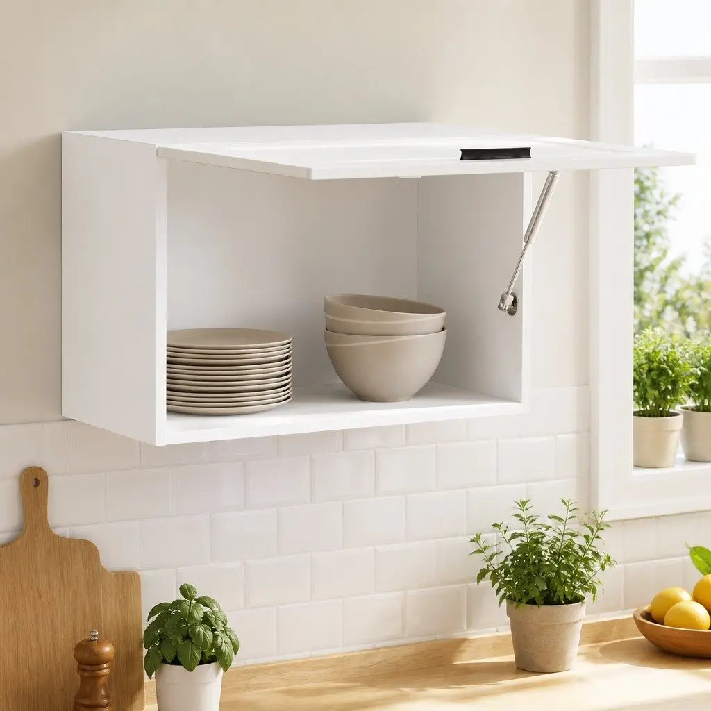 High Gloss White Wall Cabinet for Kitchen Storage