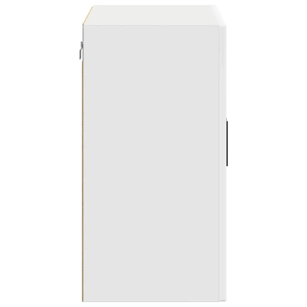 Kitchen Wall Cabinet Engineered Wood White Glass Door Mounted Storage Unit