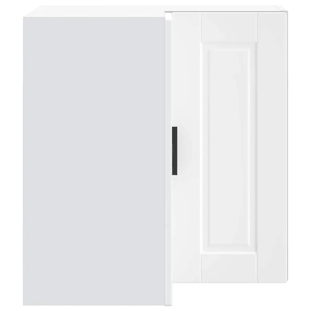 White Engineered Wood Corner Cabinet for Kitchen Storage