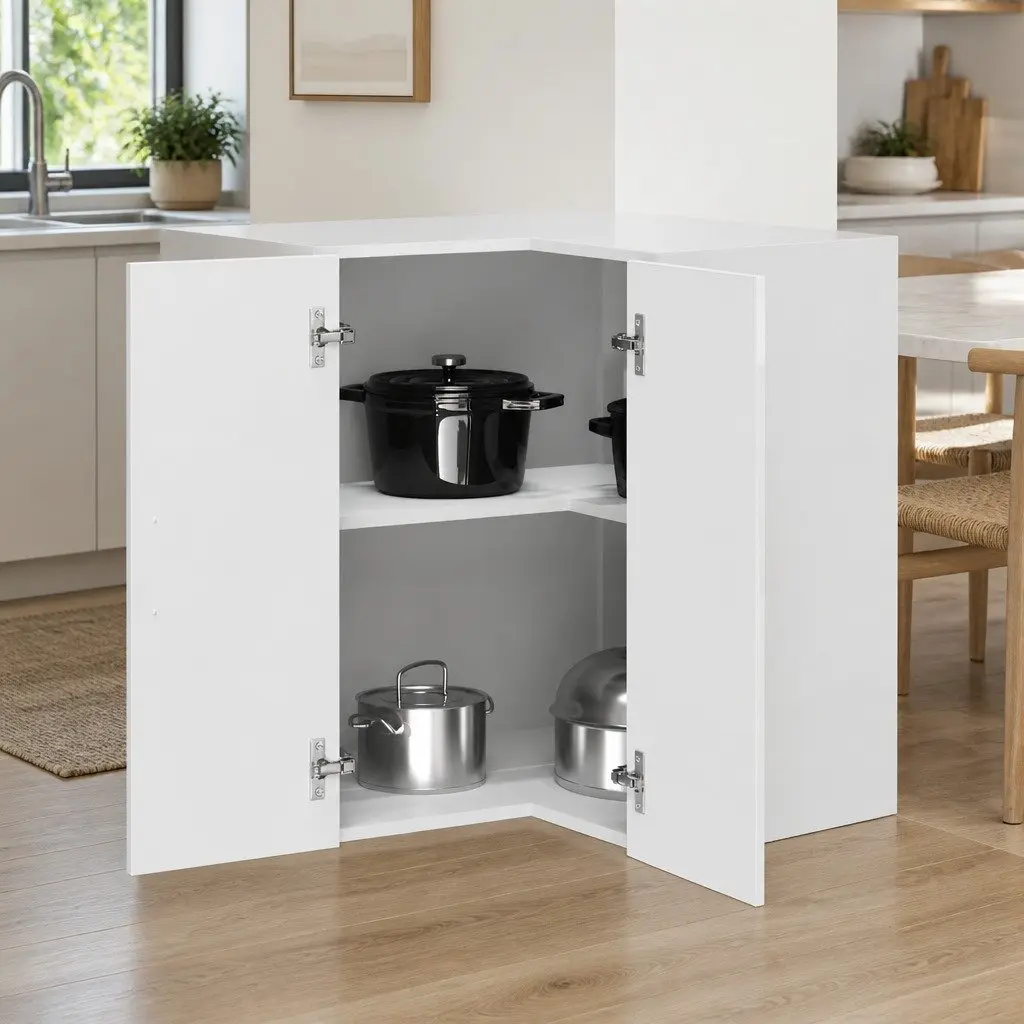 High Gloss White Kitchen Wall Corner Cabinet for Storage
