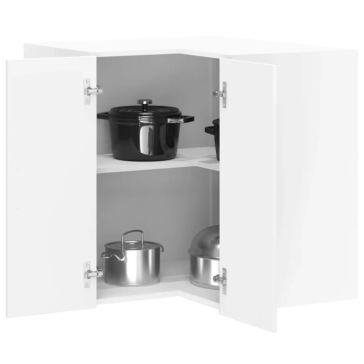 High Gloss White Kitchen Wall Corner Cabinet for Storage
