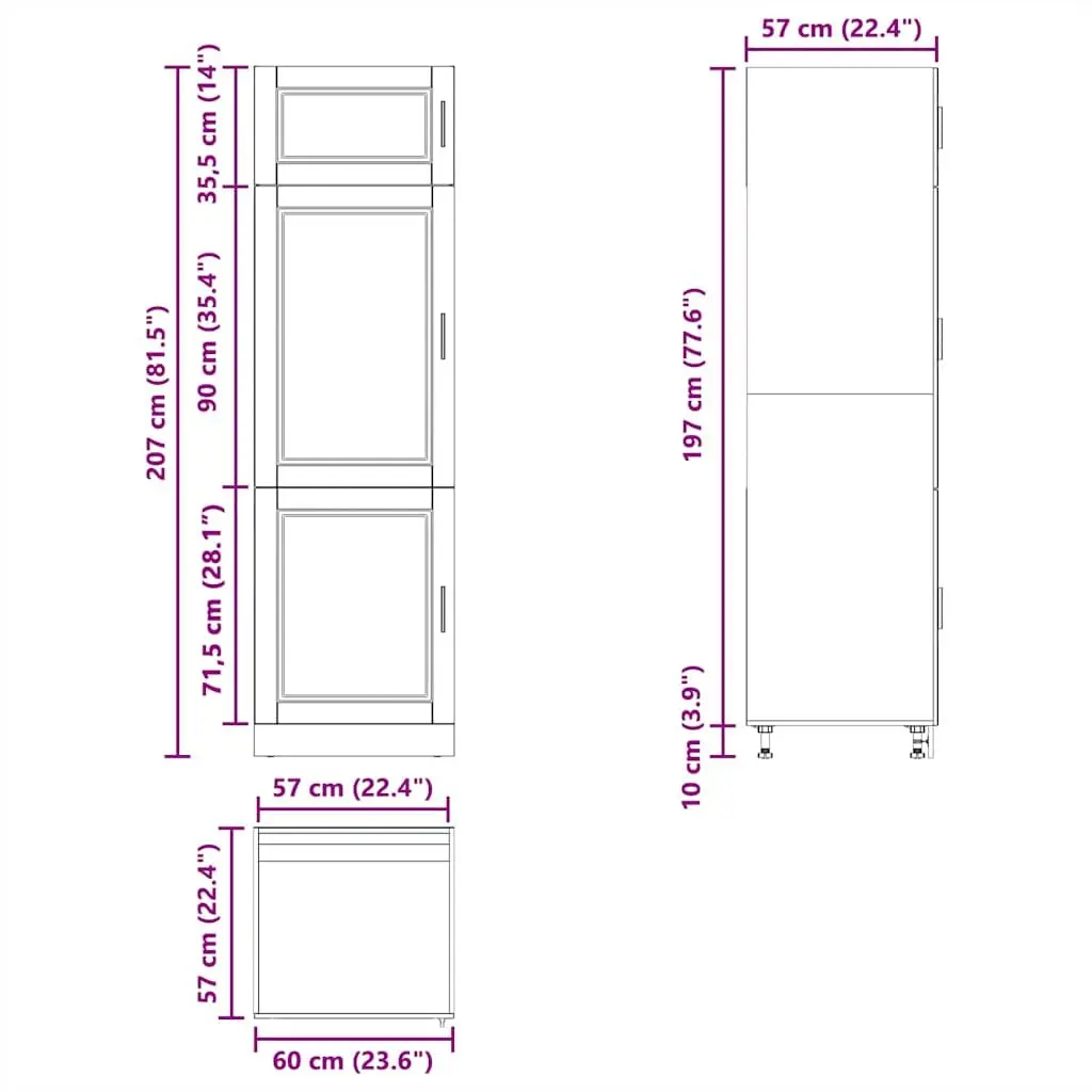 White Kitchen Storage Cabinet with Adjustable Feet