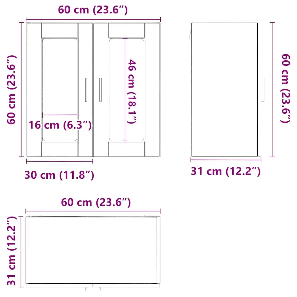 White Glass Door Wall Cabinet for Kitchen Storage