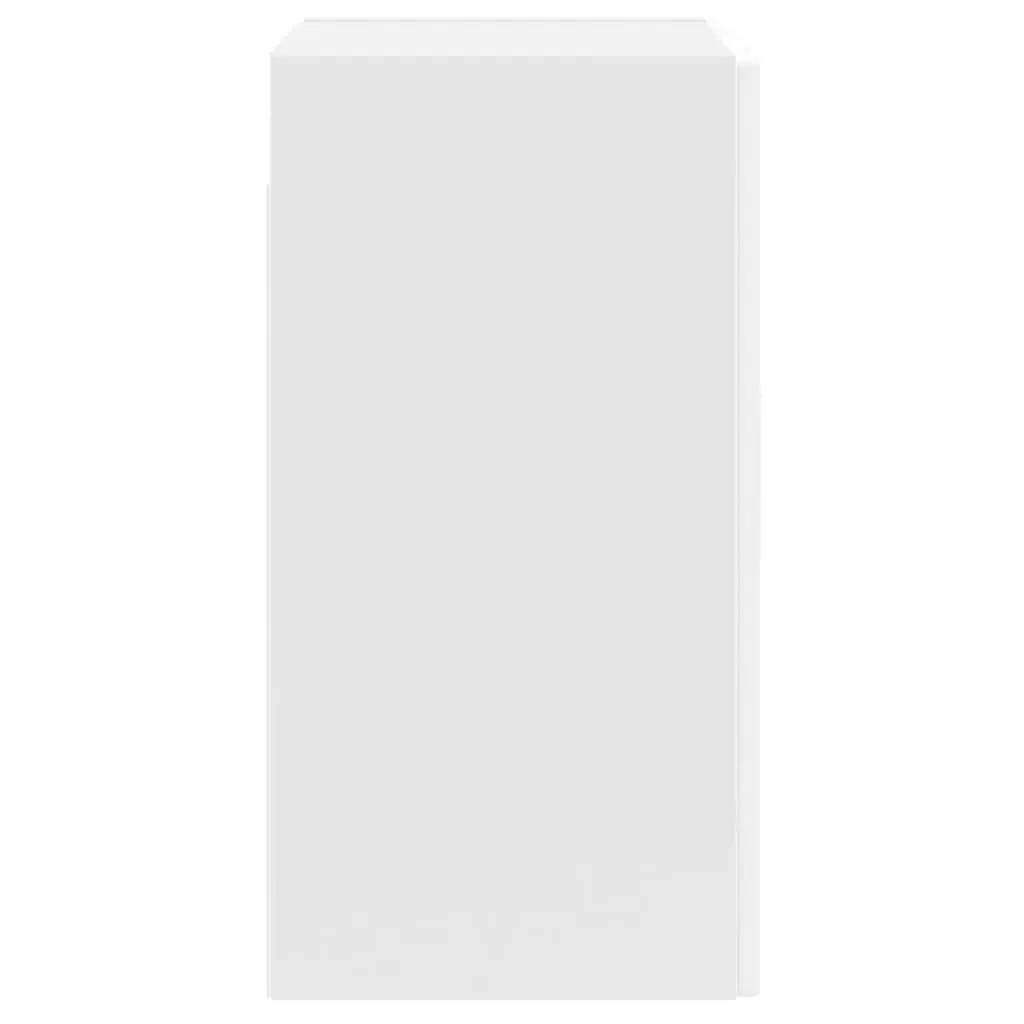 White Glass Door Wall Cabinet for Kitchen Storage