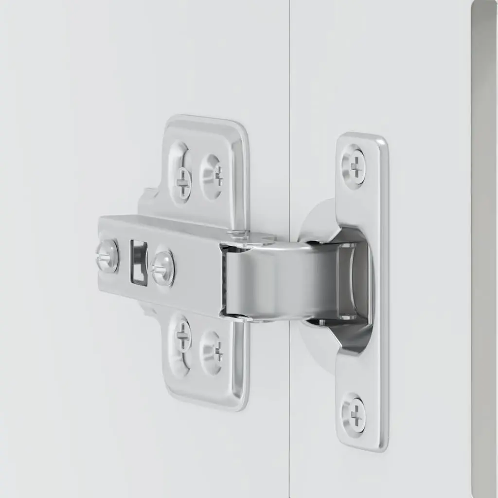 White Glass Door Wall Cabinet for Kitchen Storage