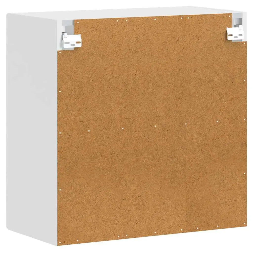 Kitchen Cabinet Engineered Wood Wall-mounted White High Gloss Glass Door