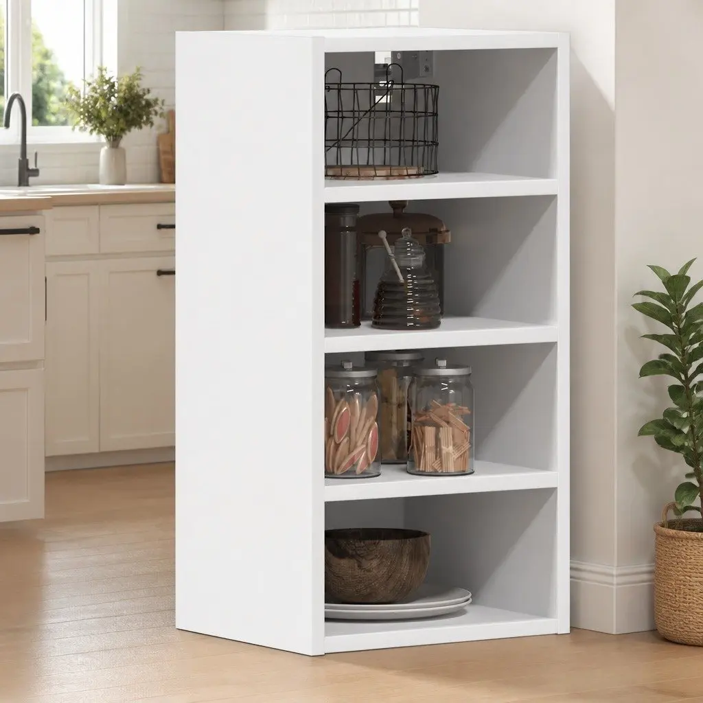 White Wall-Mounted Kitchen Cabinet for Storage