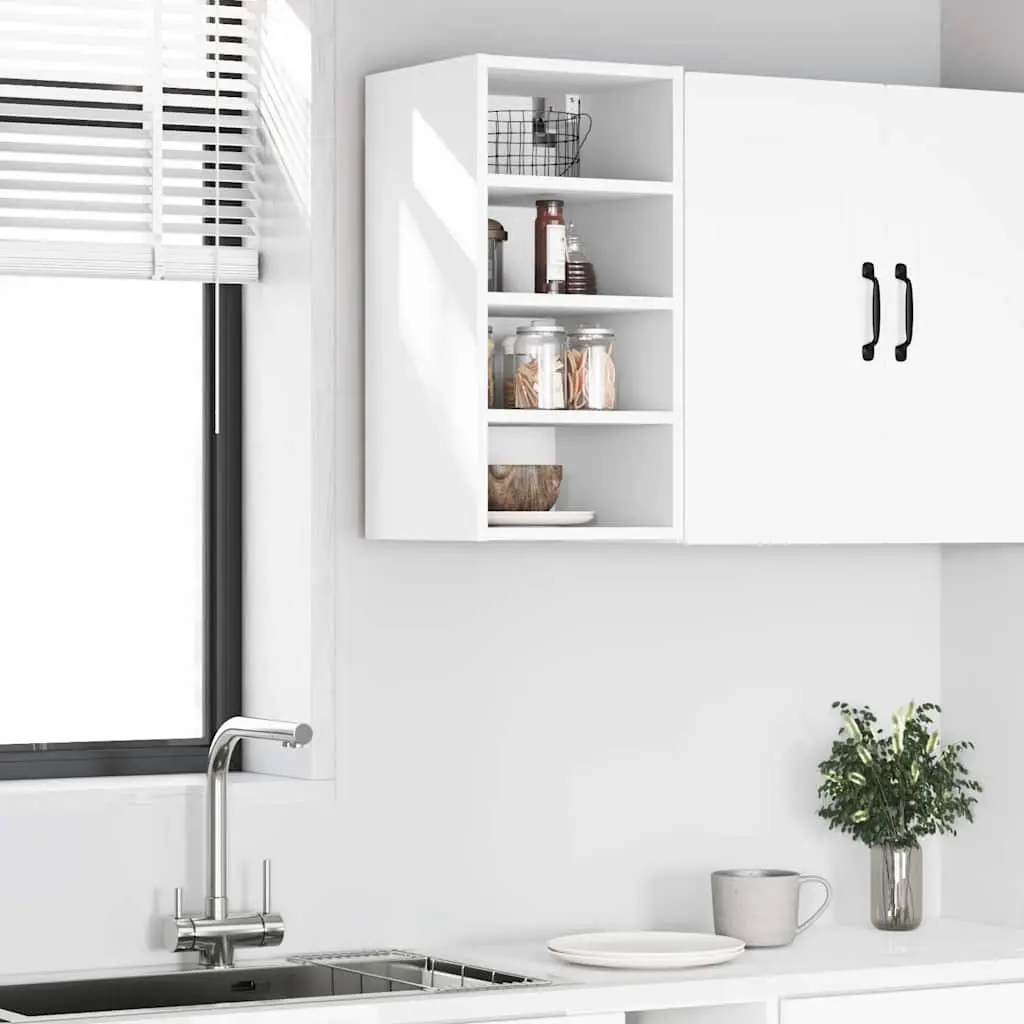 White Wall-Mounted Kitchen Cabinet for Storage
