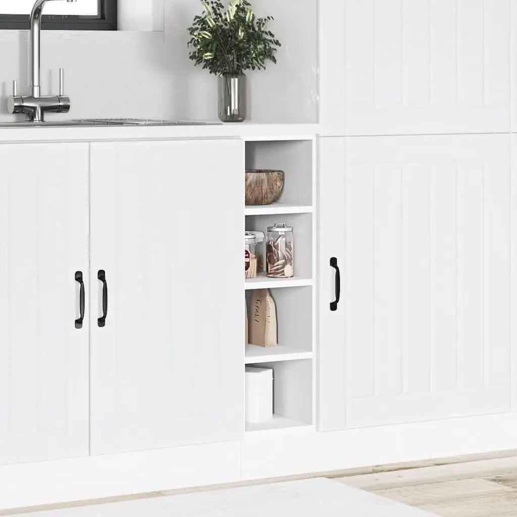 White Storage Cupboard with Adjustable Feet