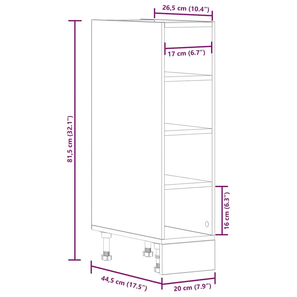 White Storage Cupboard with Adjustable Feet