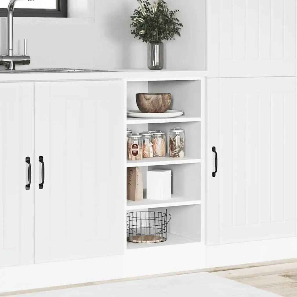 White Storage Cupboard for Kitchen with Engineered Wood