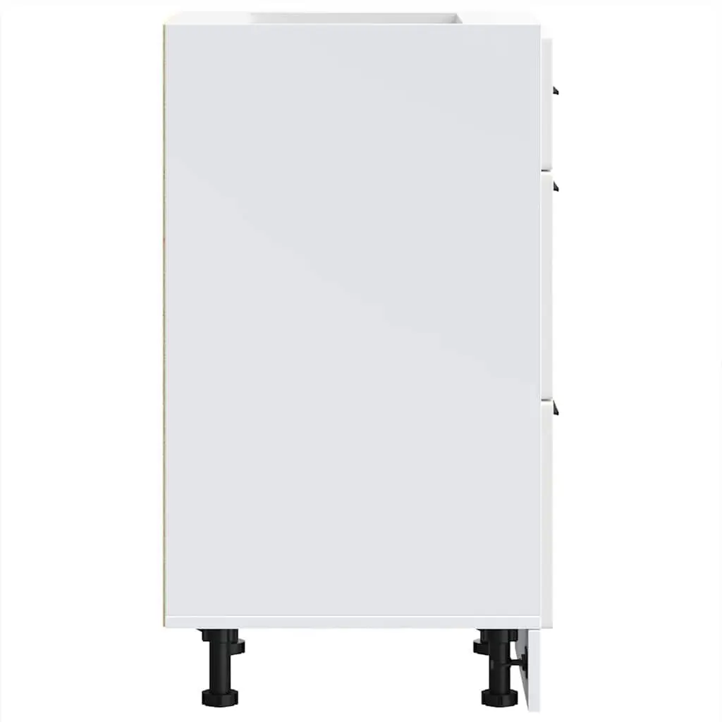 White Kitchen Base Cabinet with Adjustable Feet
