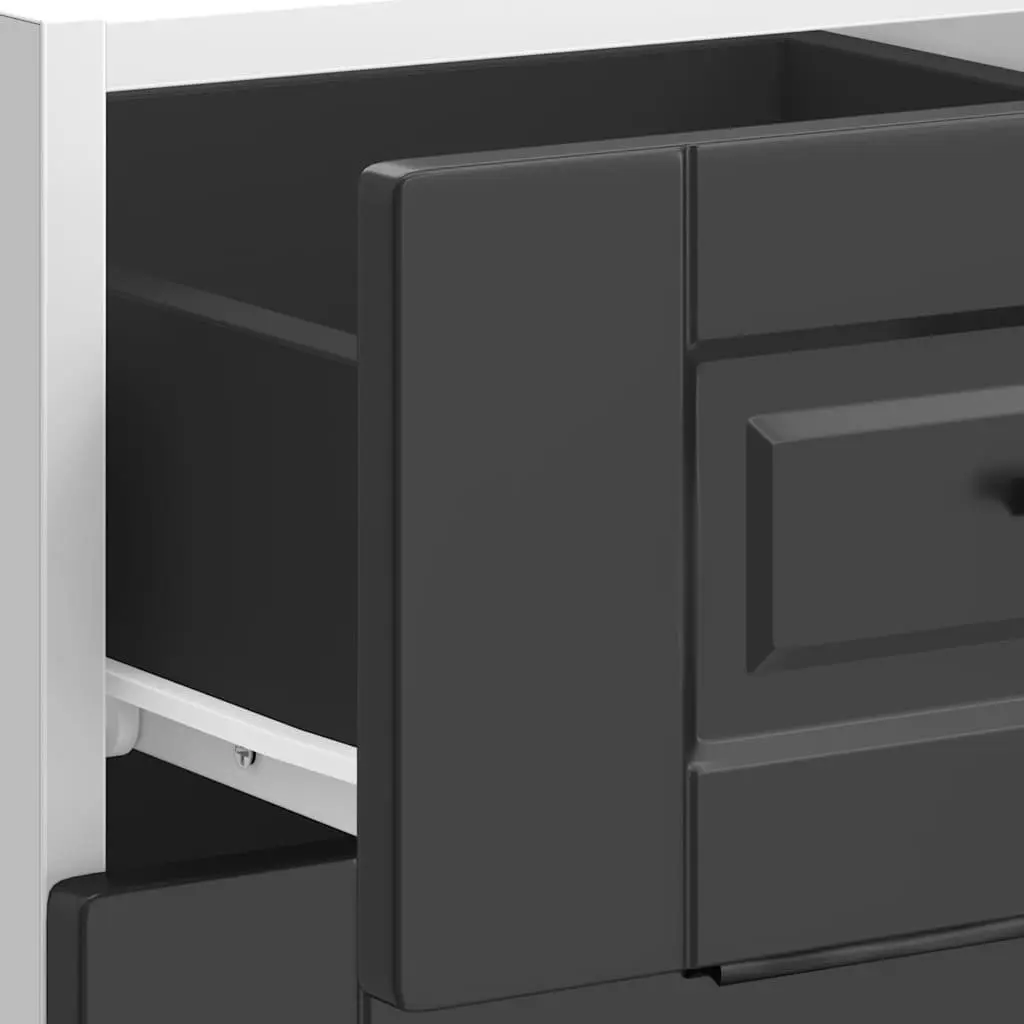 Black Engineered Wood Kitchen Base Cabinet with Adjustable Feet