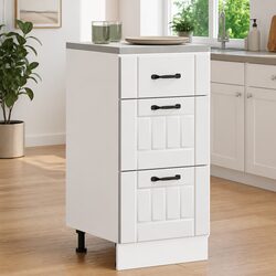 Durable White Engineered Wood Kitchen Base Cabinet