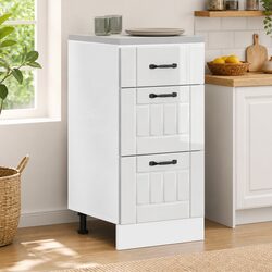 Durable White Engineered Wood Kitchen Base Cabinet