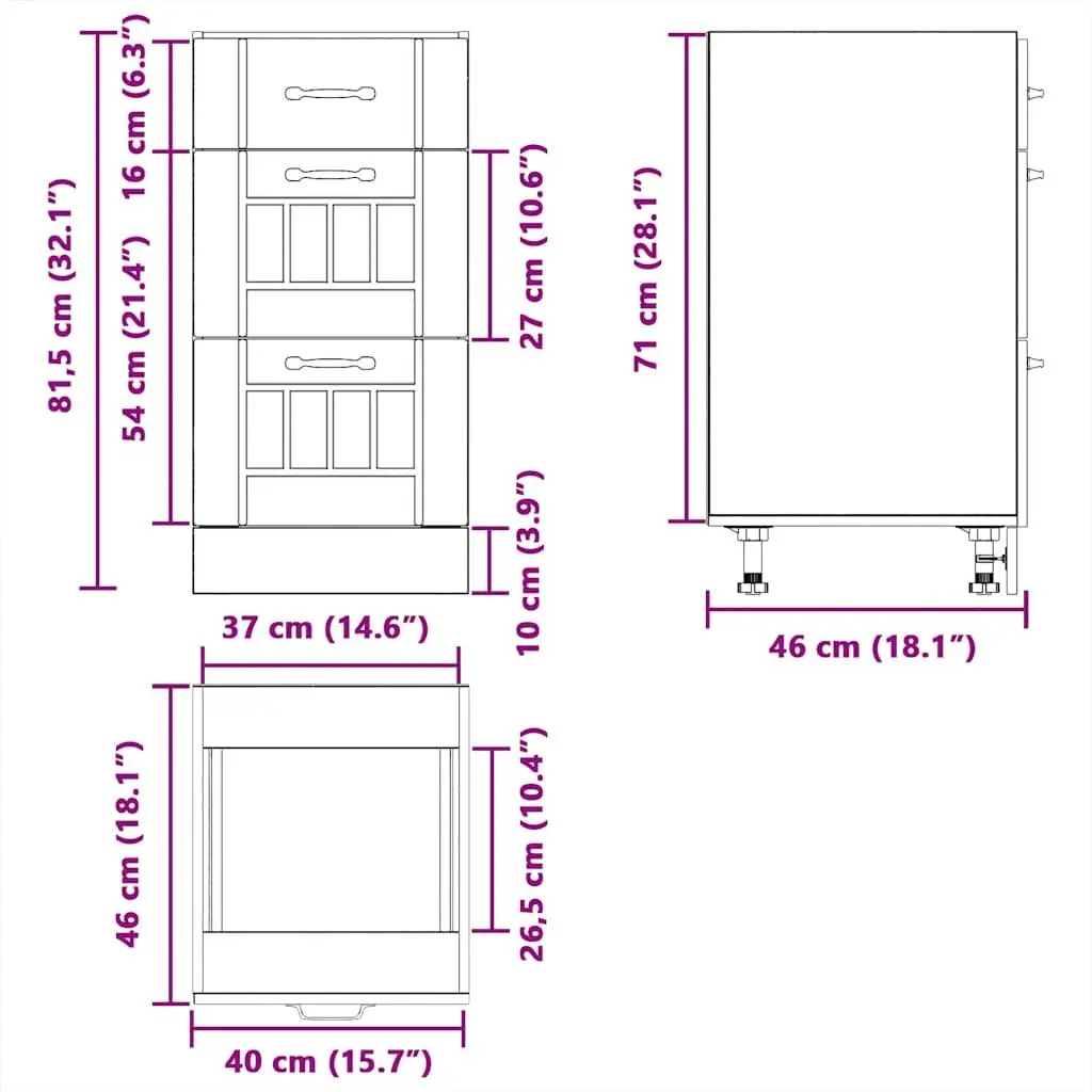 White Engineered Wood Kitchen Base Cabinet