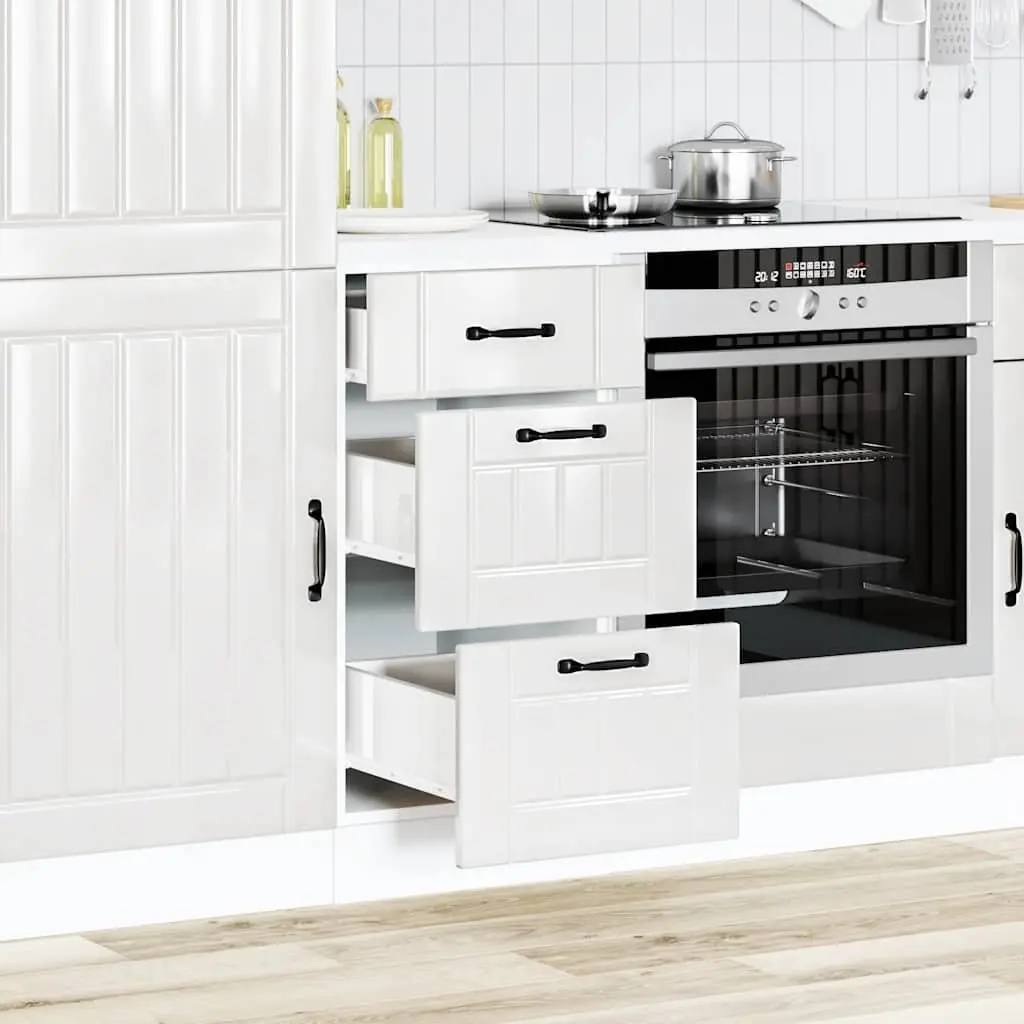 White Engineered Wood Kitchen Base Cabinet
