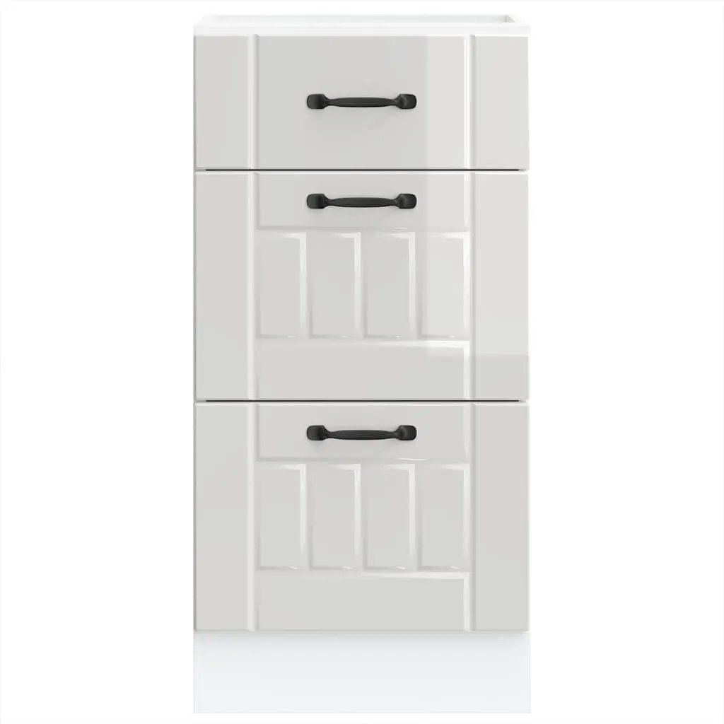 White Engineered Wood Kitchen Base Cabinet