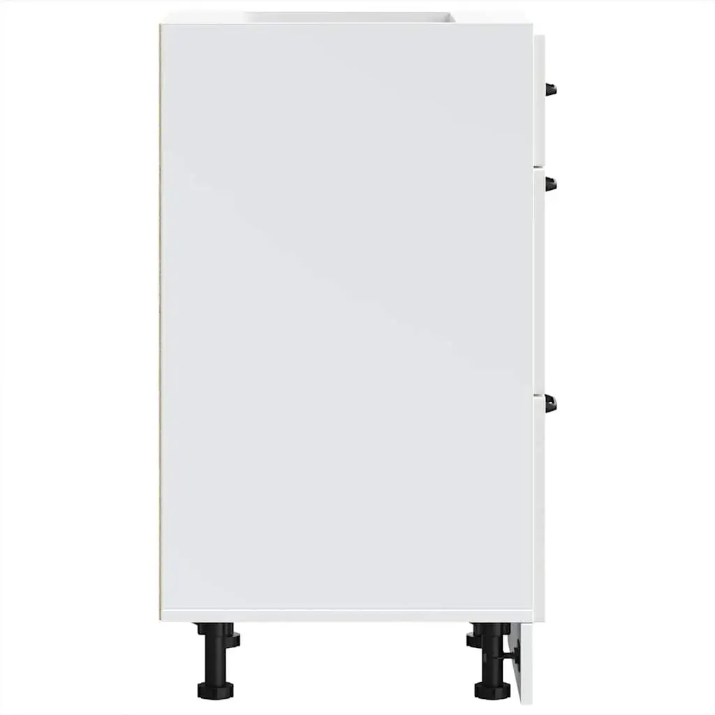 White Engineered Wood Kitchen Base Cabinet